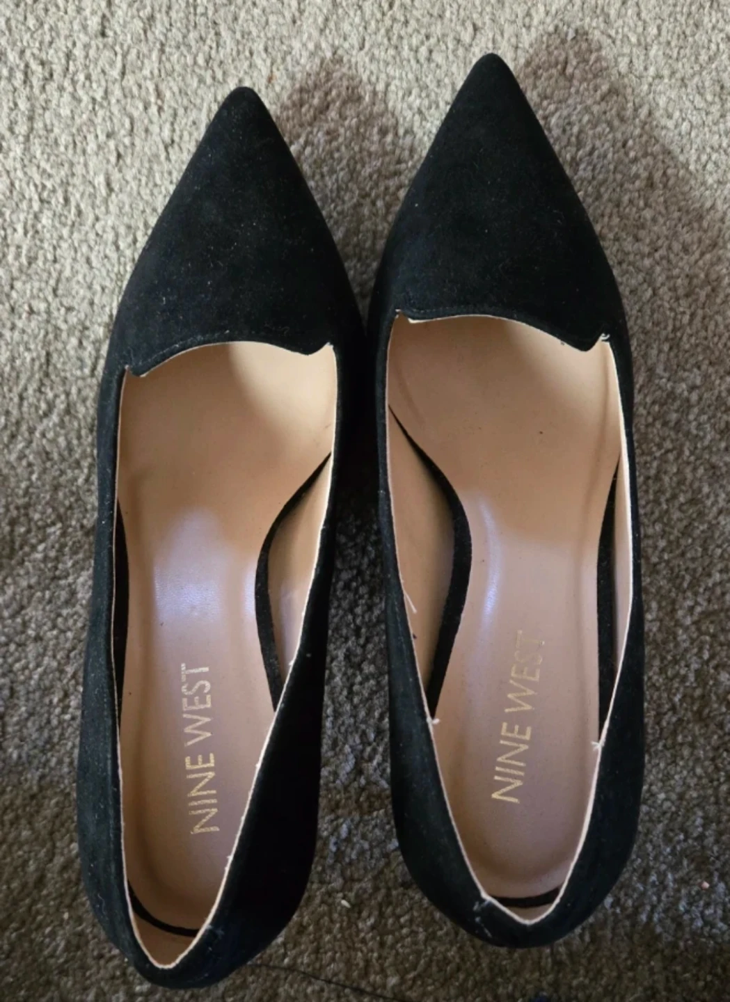 Nine West Black Suede Pointed Toe Heels