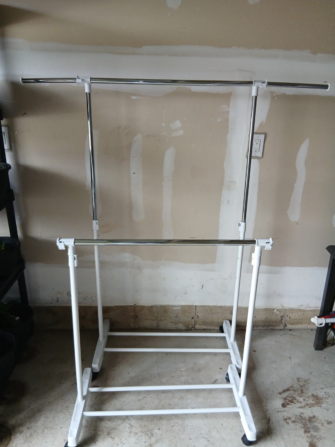 White Garment Clothing Rack With Wheels - photo 2