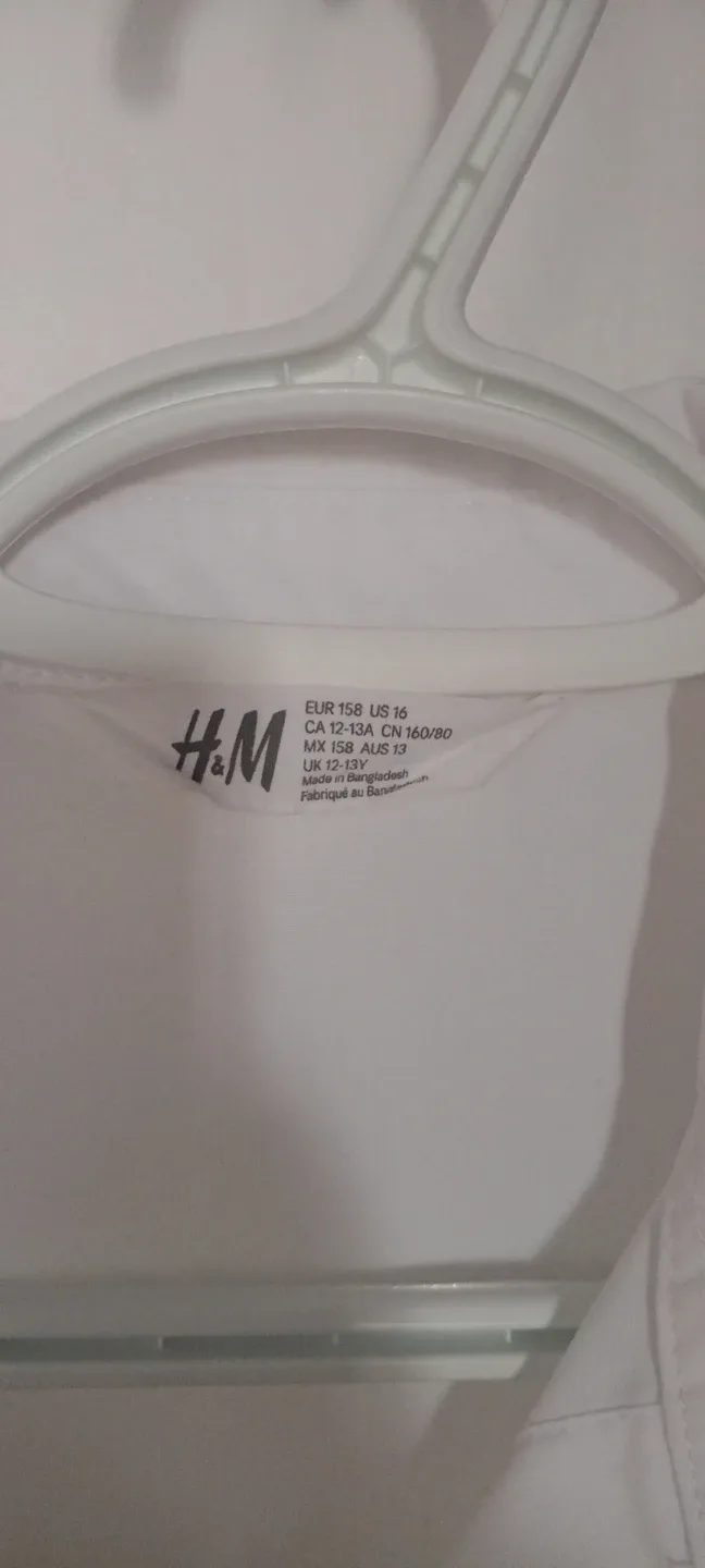 H&M White Button-Up Shirt - Size EUR 158 / US 16 - photo 2