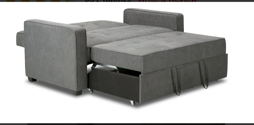 Grey Tufted Sofa Bed with Storage - photo 3