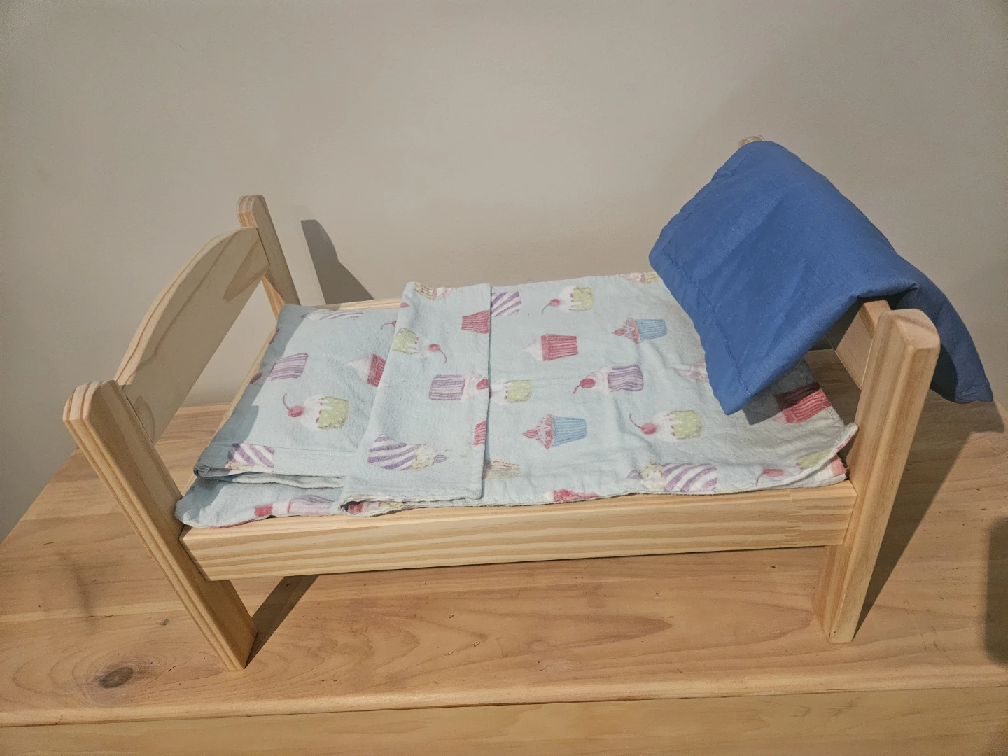 Ikea Doll Bed with Custom Cupcake Bedding