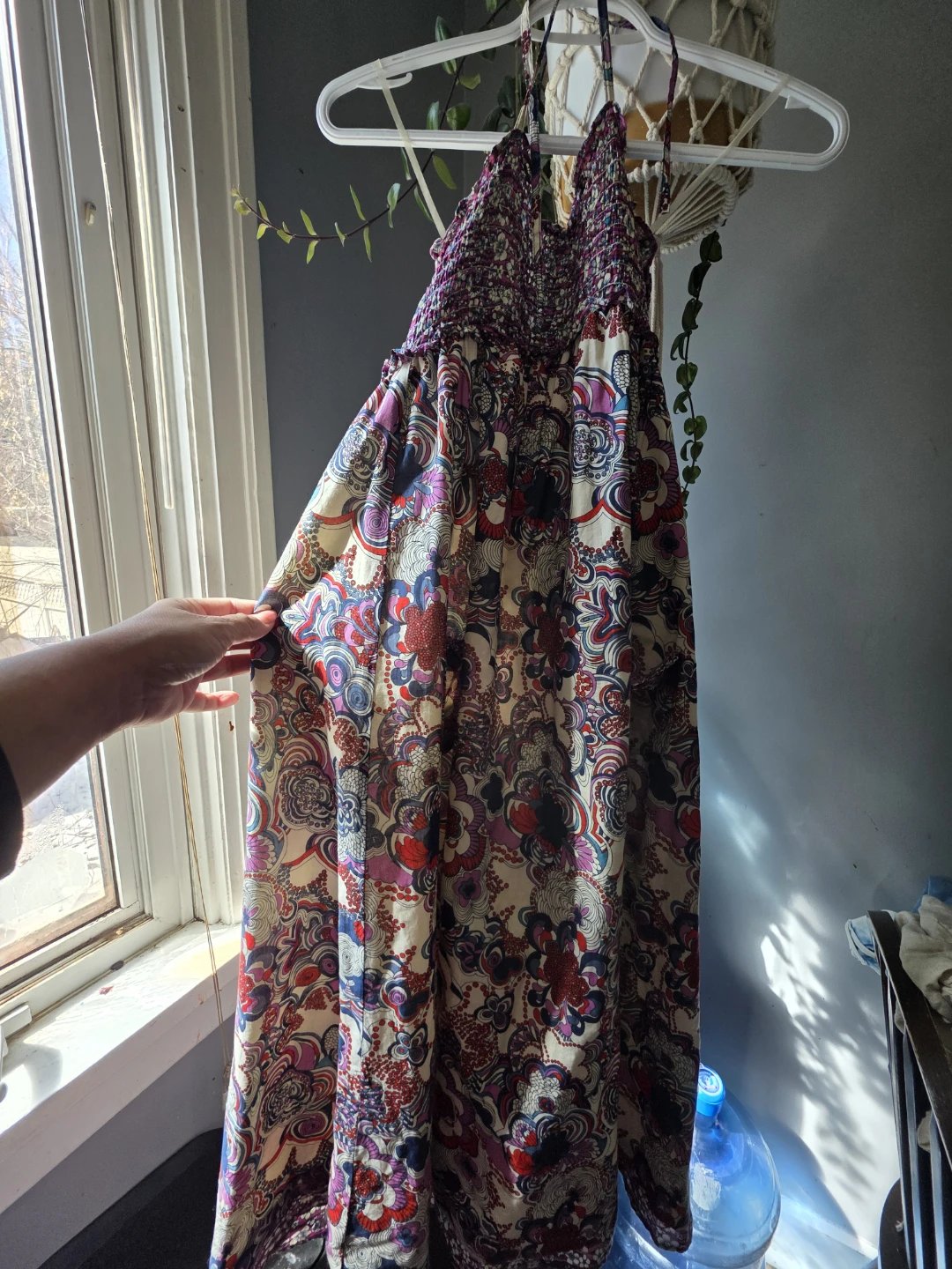 Maxi Dress with Bohemian Floral Print