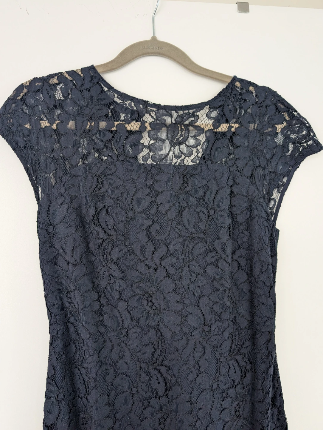 Banana Republic Navy Lace Cap Sleeve Dress