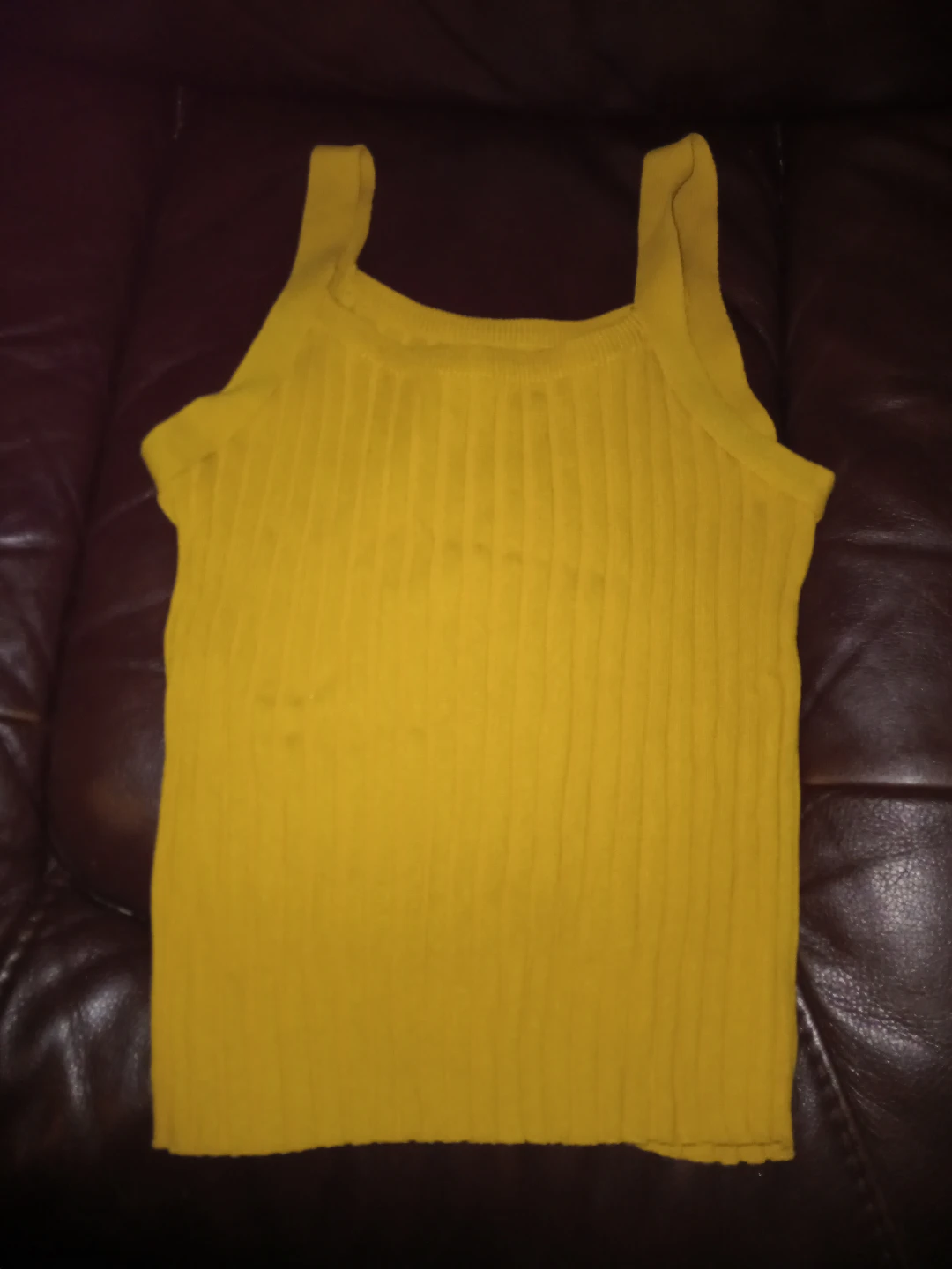 Mustard Yellow Ribbed Tank Top