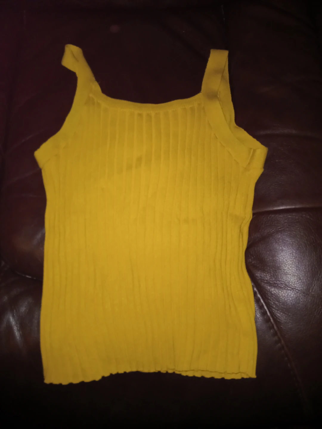 Mustard Yellow Ribbed Tank Top - photo 2