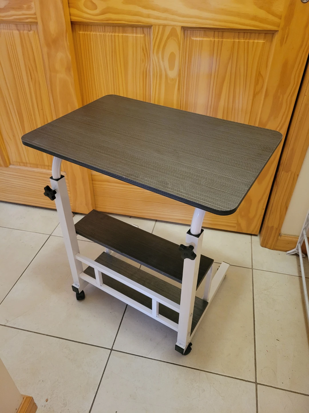 NEW Adjustable Rolling Side Table with Shelves - photo 2