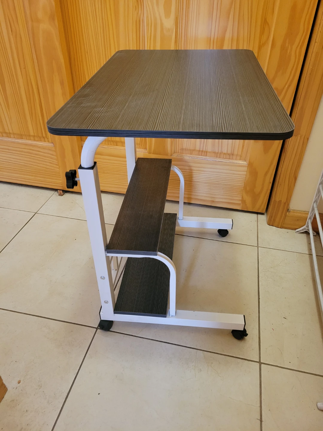 NEW Adjustable Rolling Side Table with Shelves - photo 3