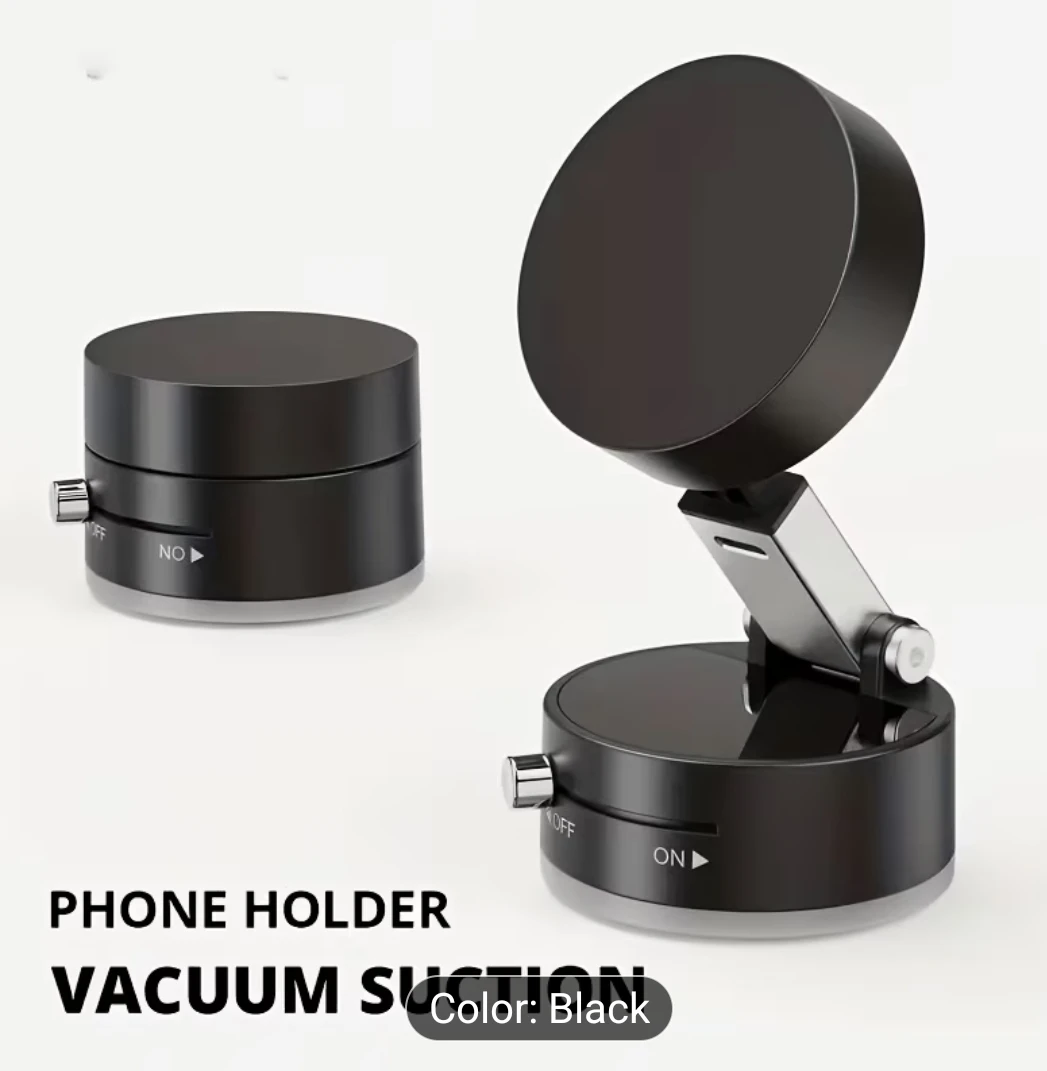 Phone Holder Vacuum Suction Magnetic Bracket Black