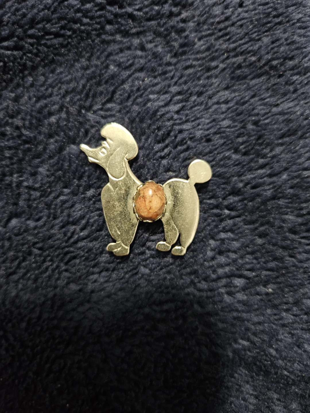 Poodle Dog Pin with Stone Accent