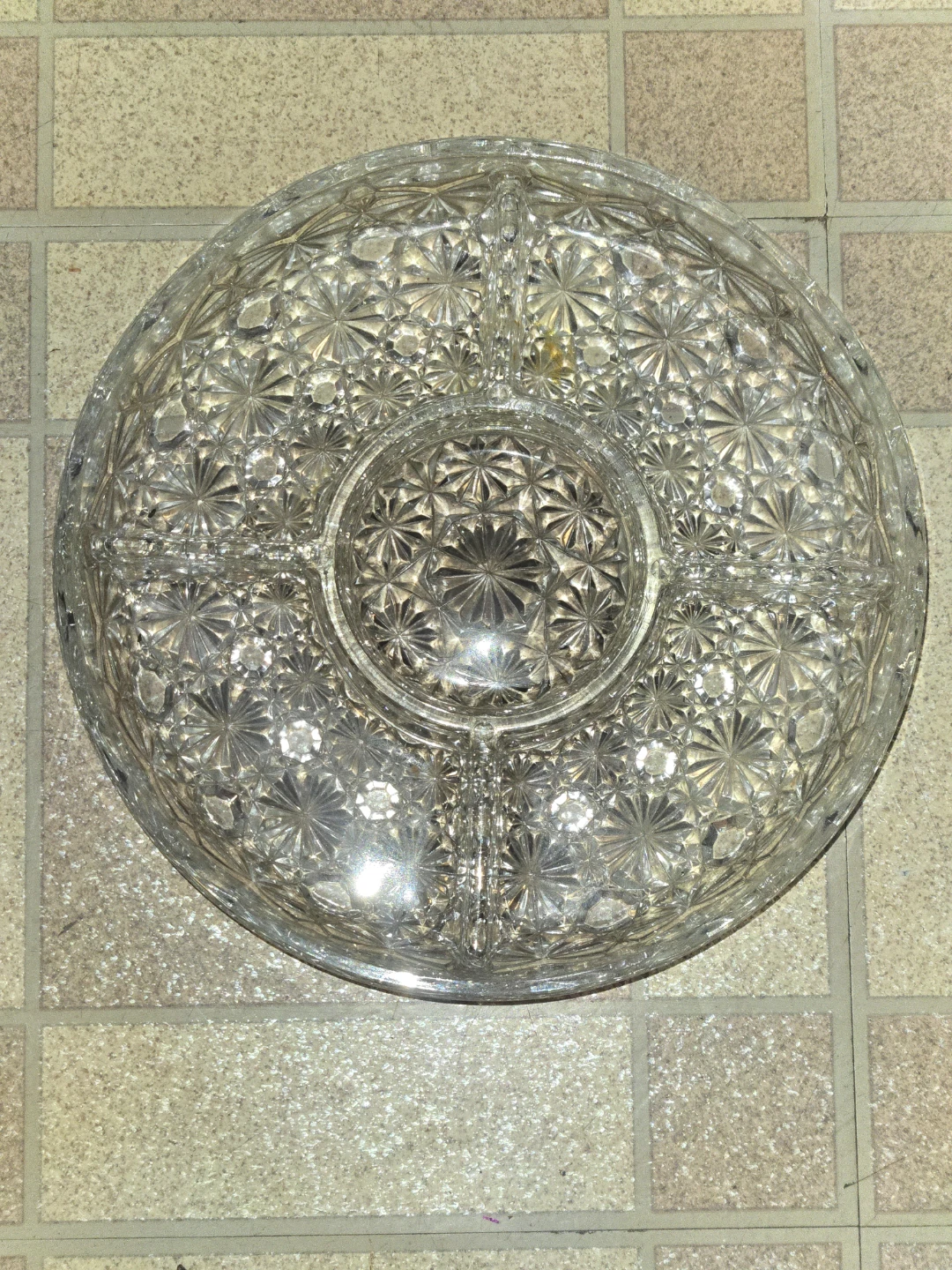 Crystal Divided Serving Platter