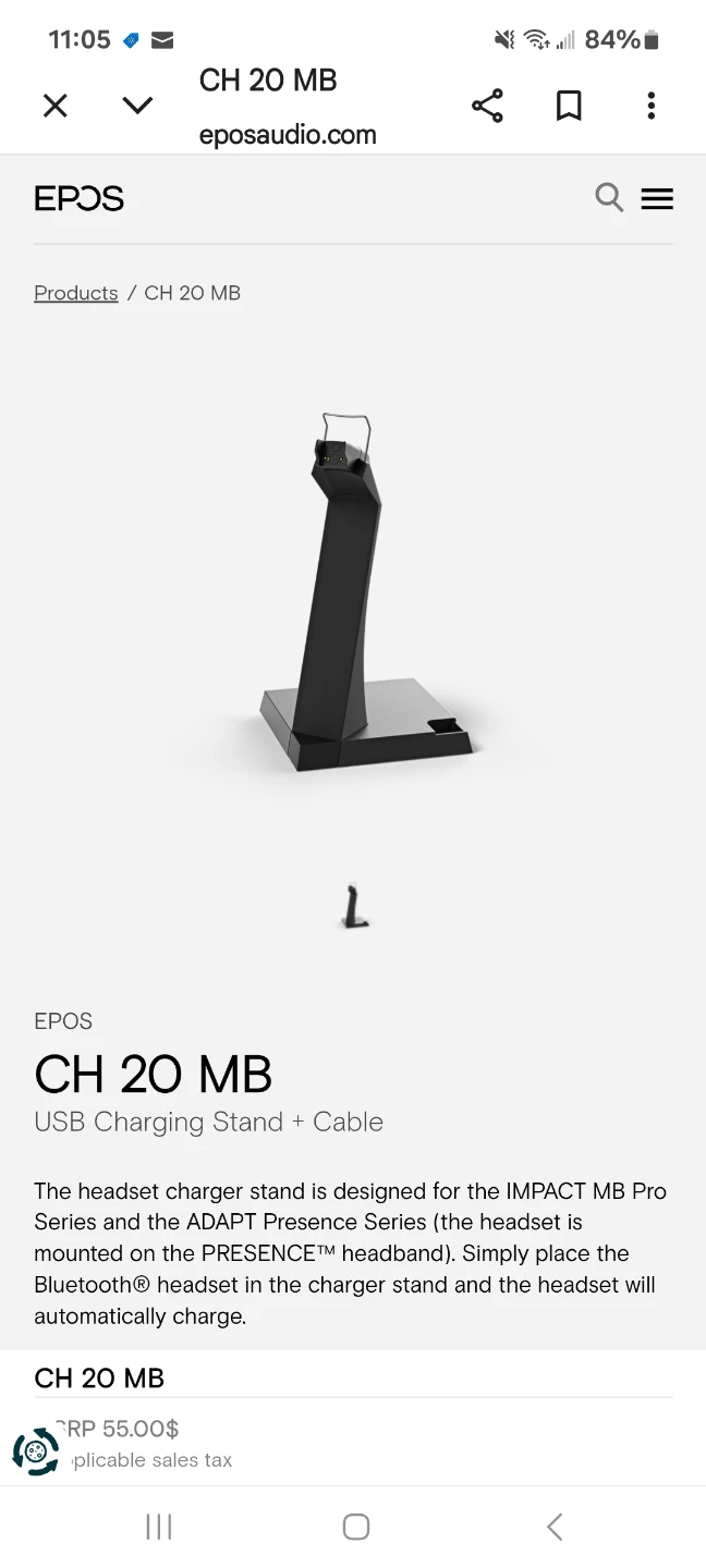 EPOS CH 20 MB USB Charging Stand for IMPACT MB Pro Series - photo 2