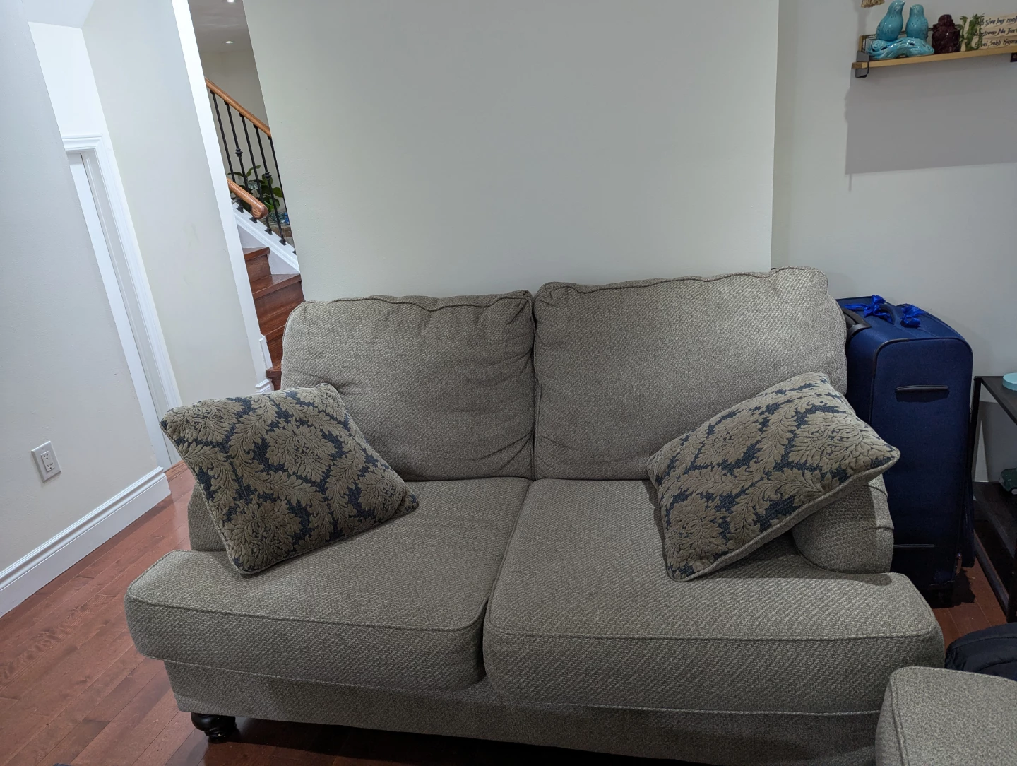 Grey Sofa with Accent Pillows