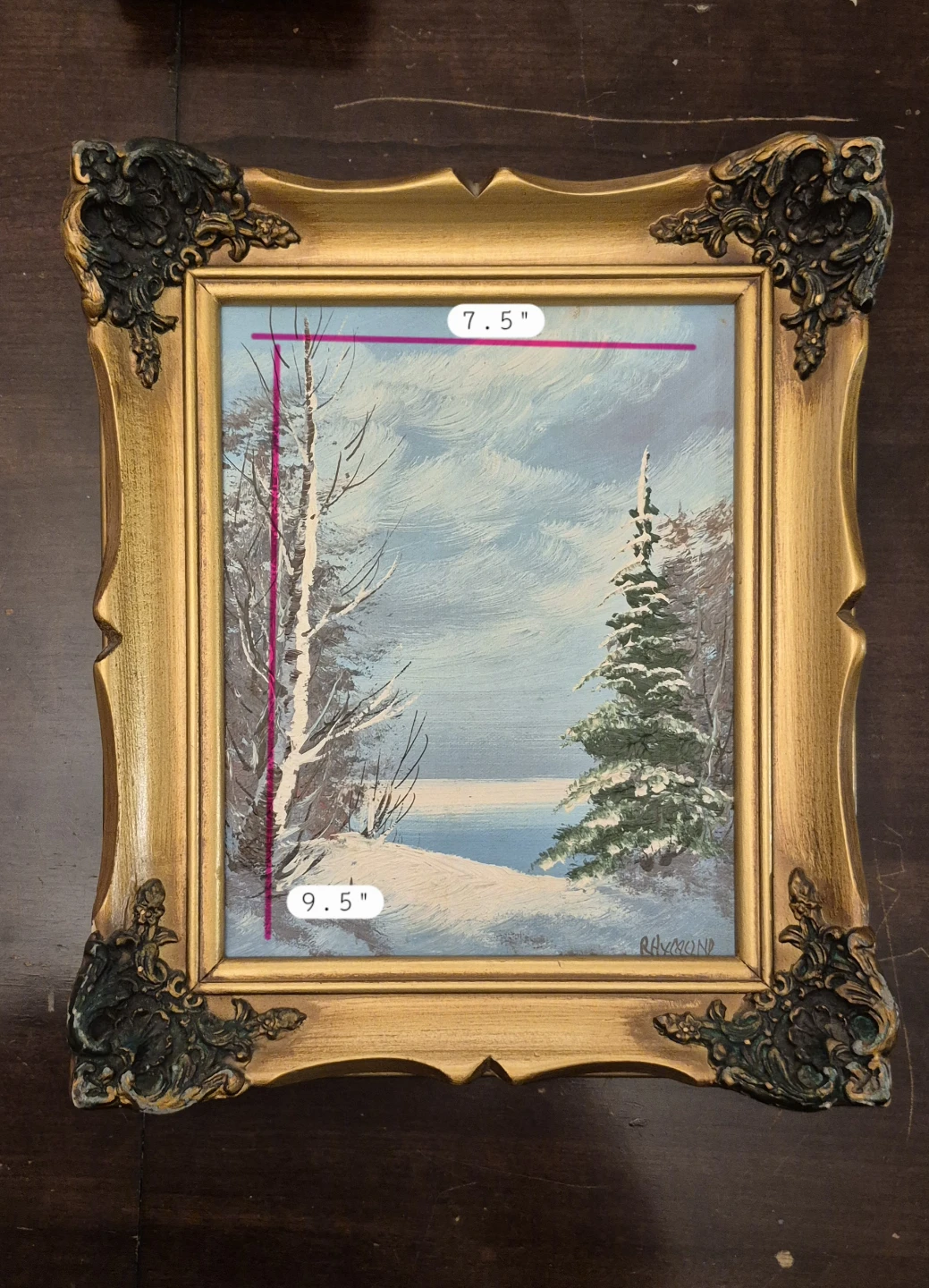 Framed Winter Landscape Painting by Raymond - photo 4
