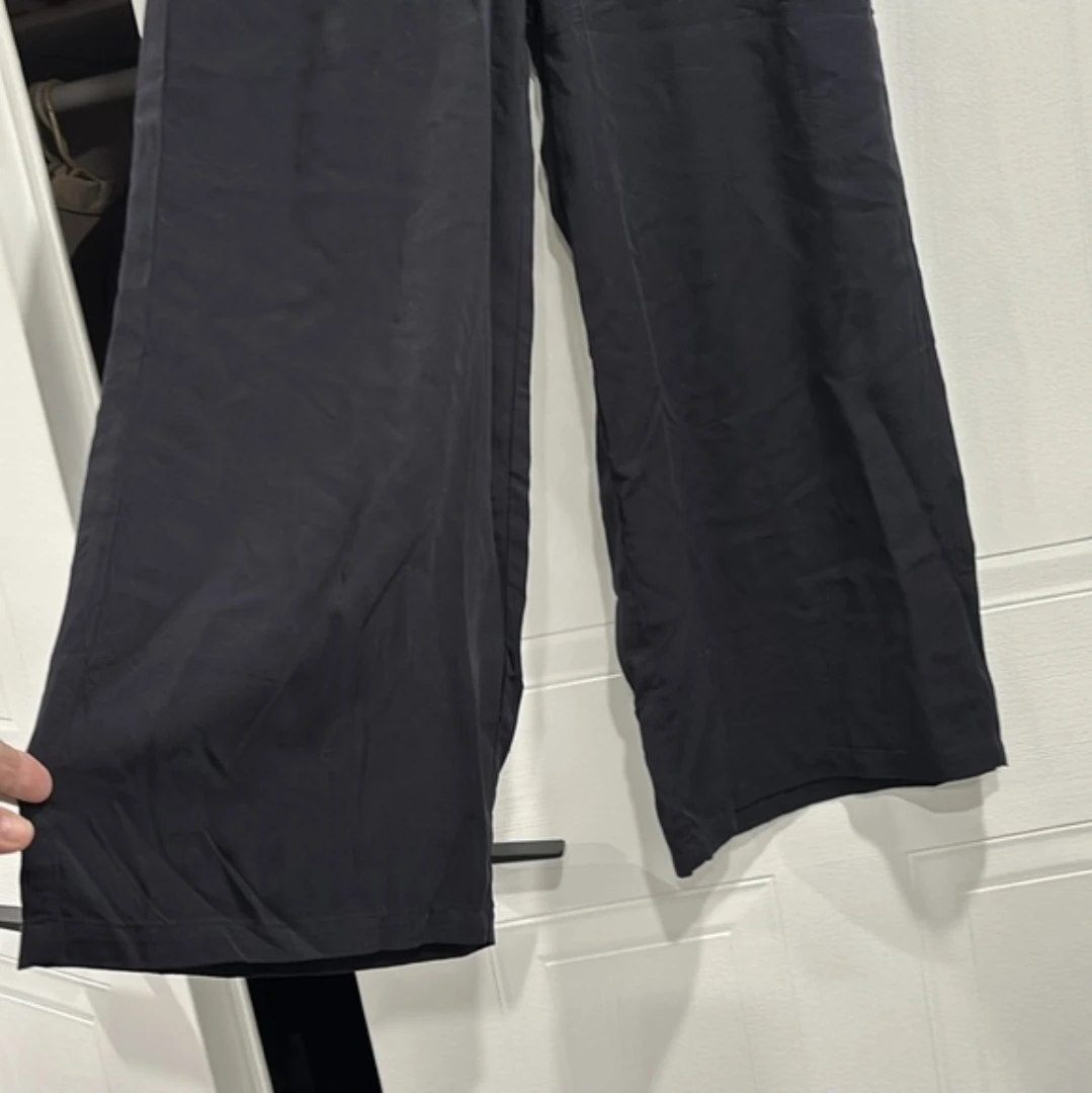 REAL woman • Wide-Leg Navy Blue Work Pants Side Pockets - photo 3