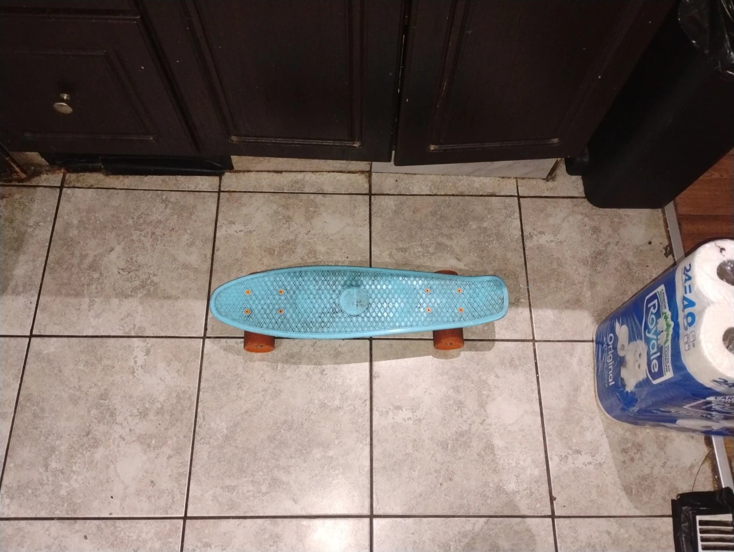 Light Blue Penny Board Style Skateboard