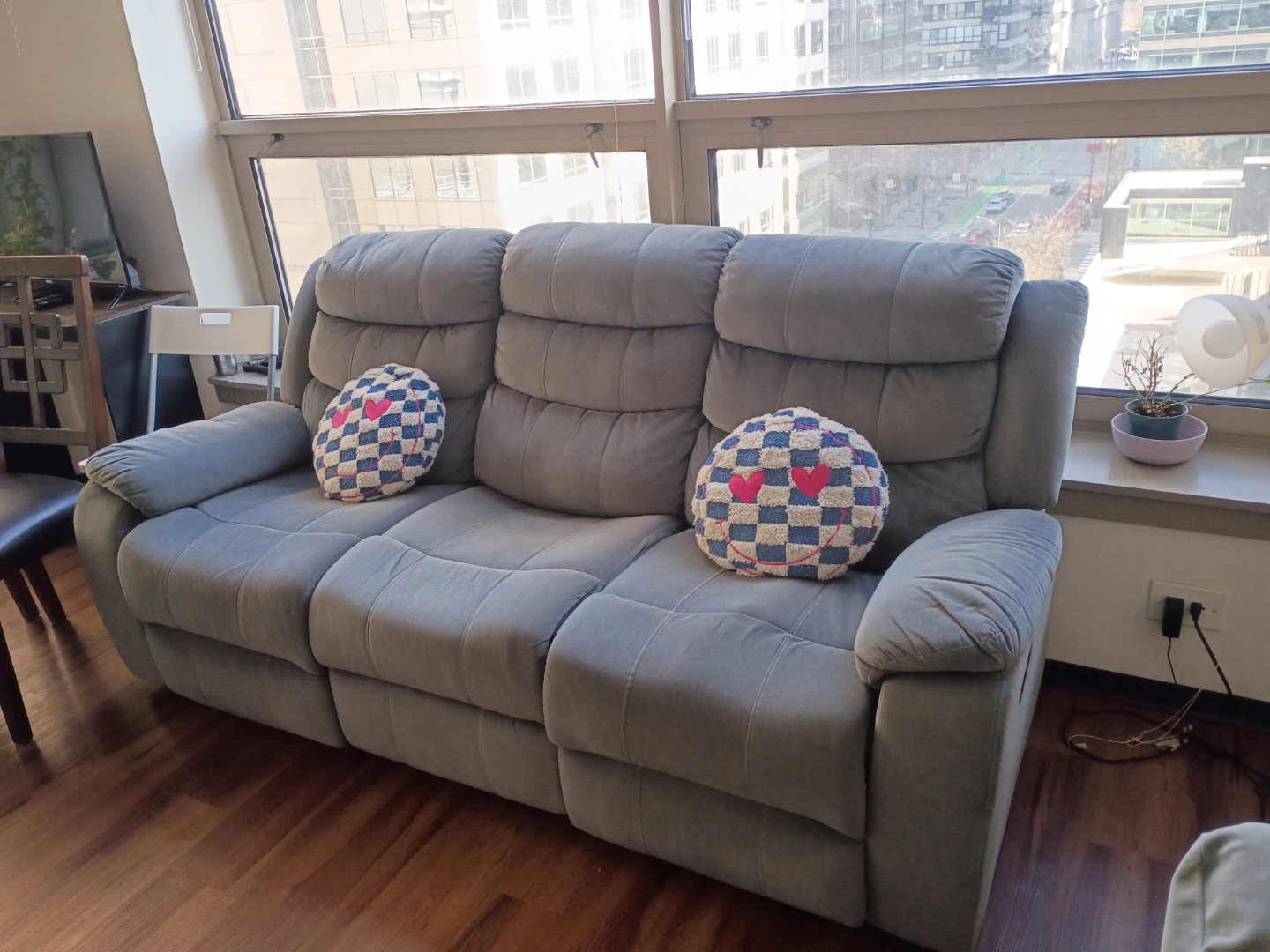 Gray Recliner Sofa