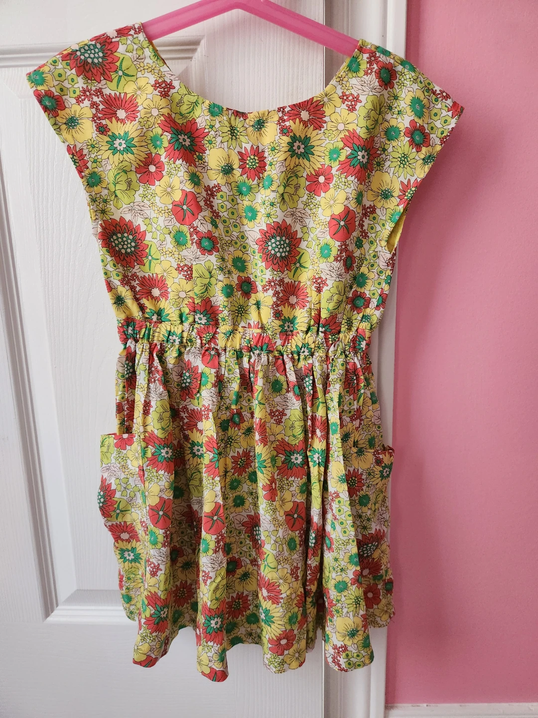 Girls Floral Elastic Waist Dress