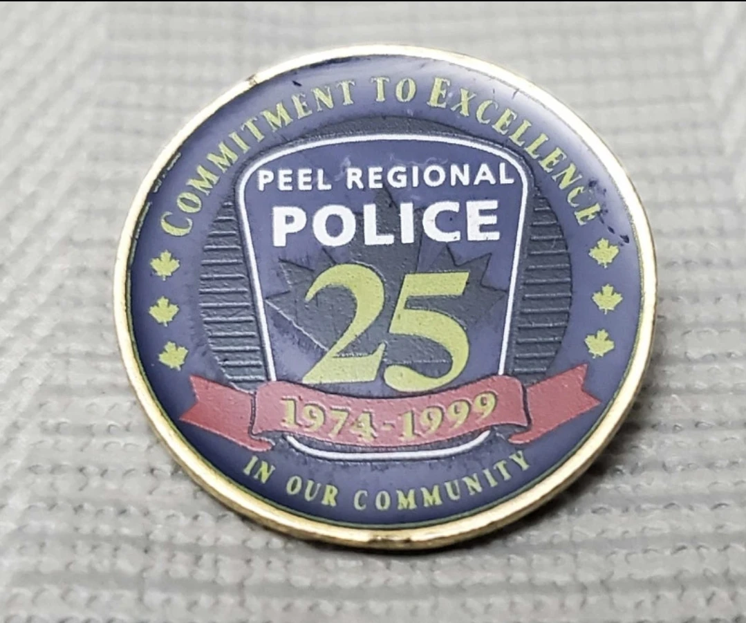 25th anniversary Peel region police pin
