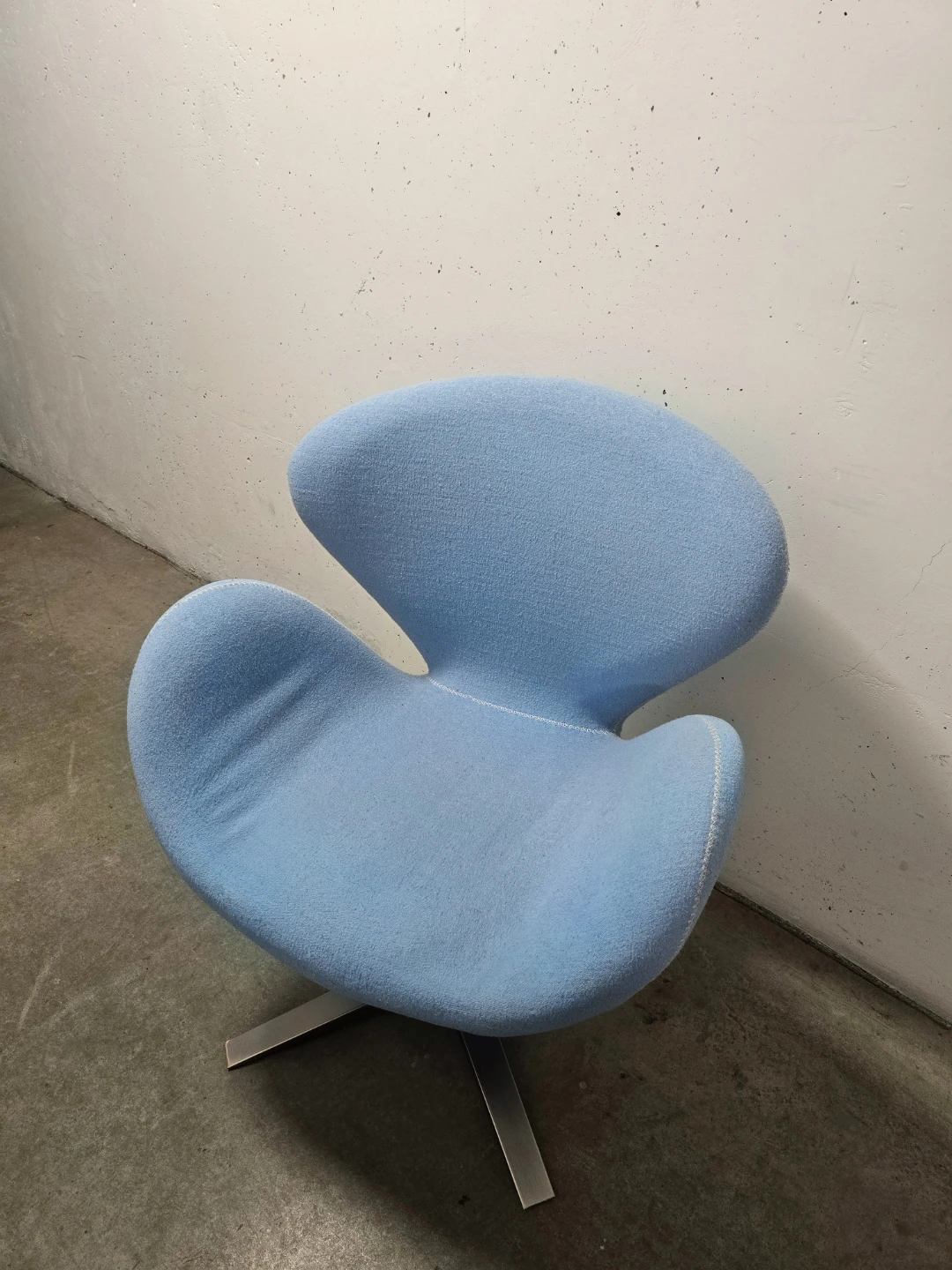 Light Blue Swivel Armchair