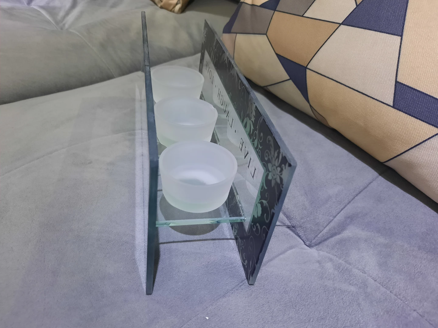 Glass Tealight Holder with Frosted Cups - photo 4