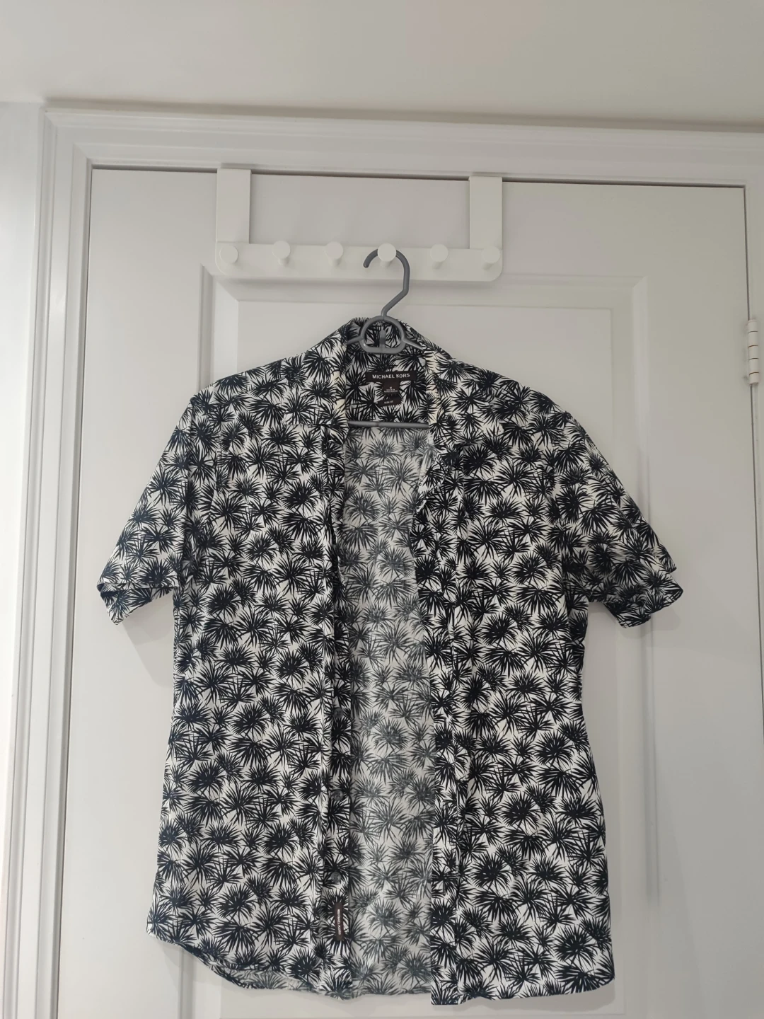 Michael Kors Men's Palm Leaf Print Short Sleeve Shirt Size M