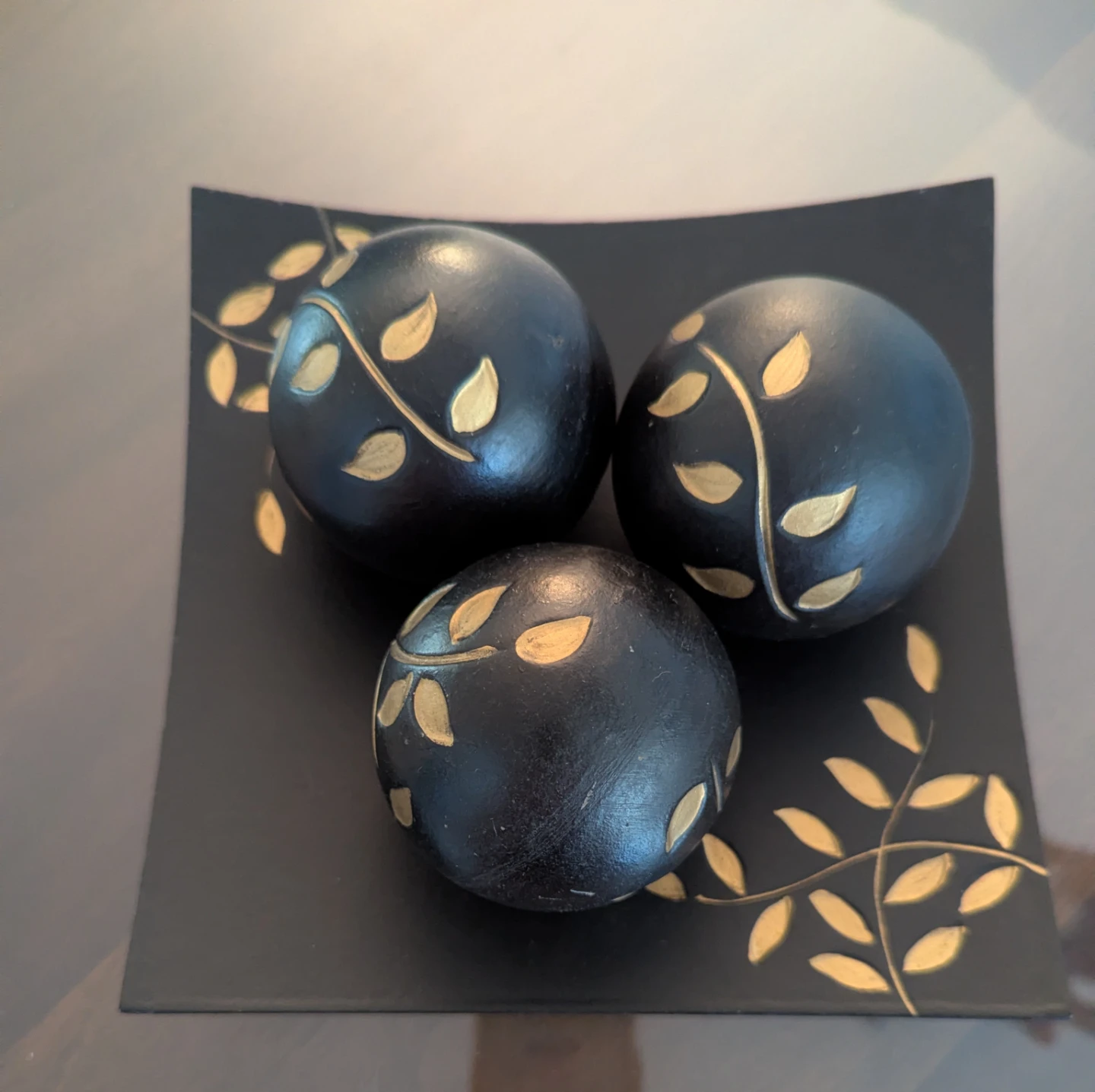 Black and Gold Decorative Orbs