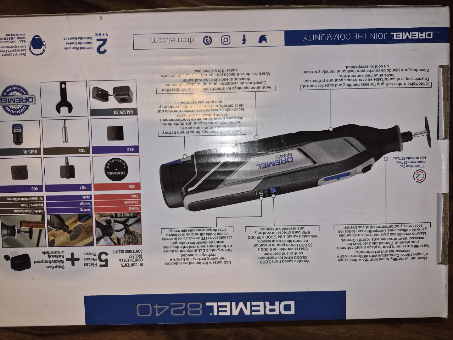 Dremel 8240 Cordless Rotary Tool Kit - photo 2