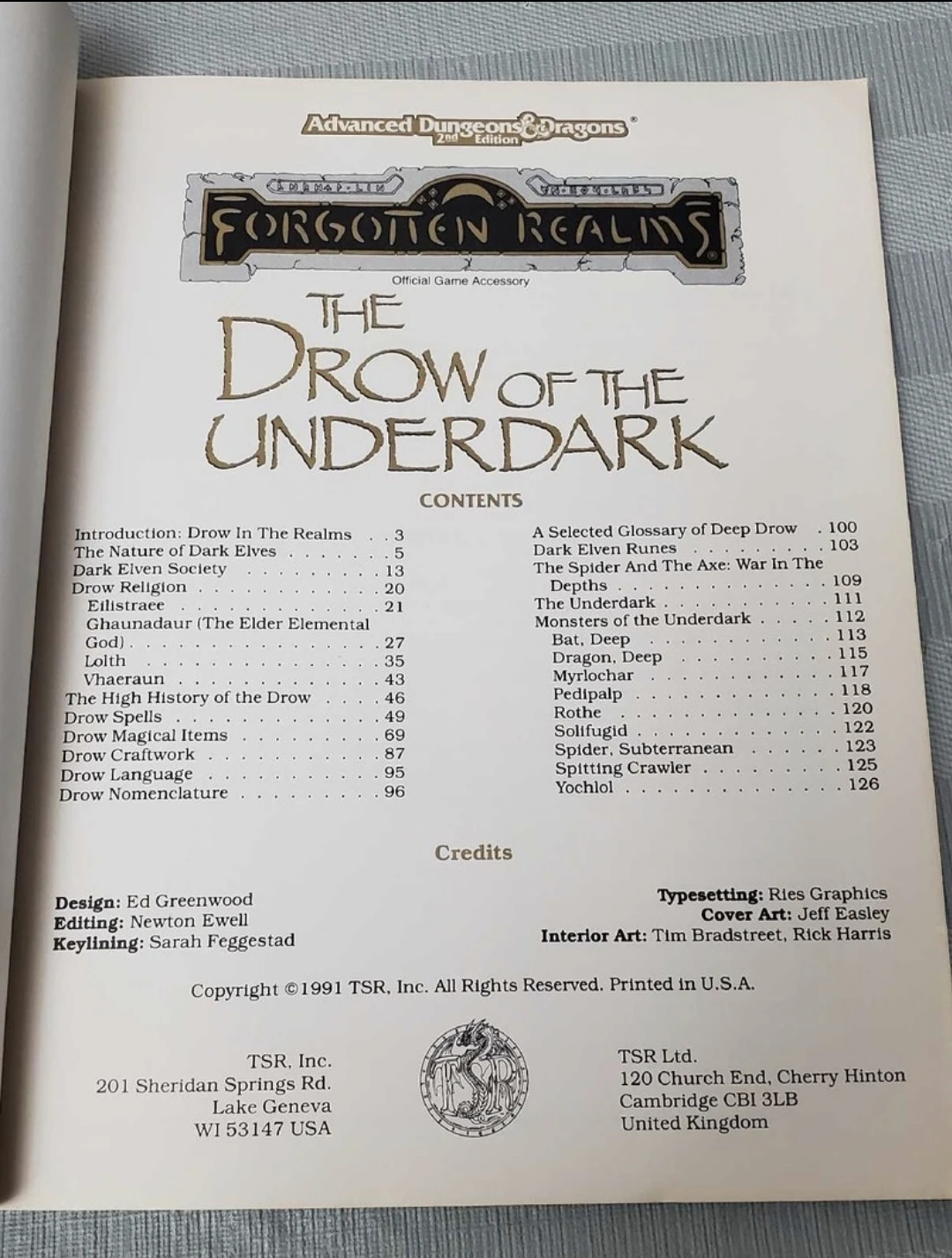 1991 Dugeons & Dragons the drow of the underdark - photo 2