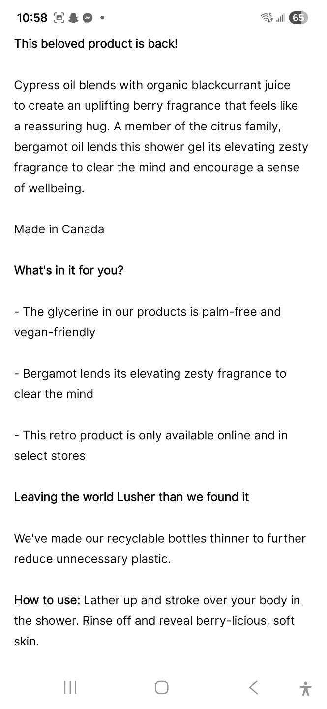 Lush The Comforter Shower Gel 500ml - photo 2