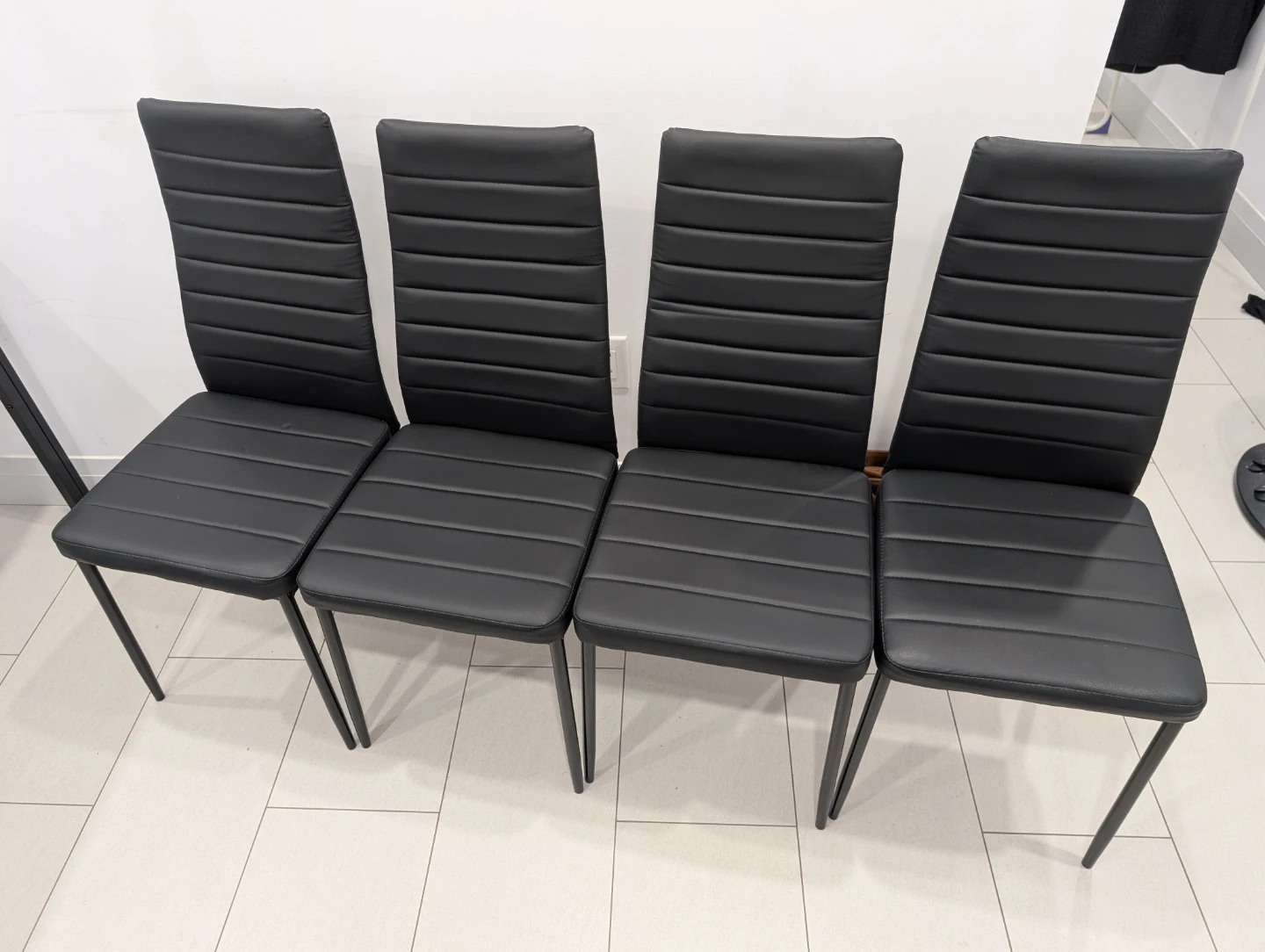 Set of 4 Black Dining Chairs