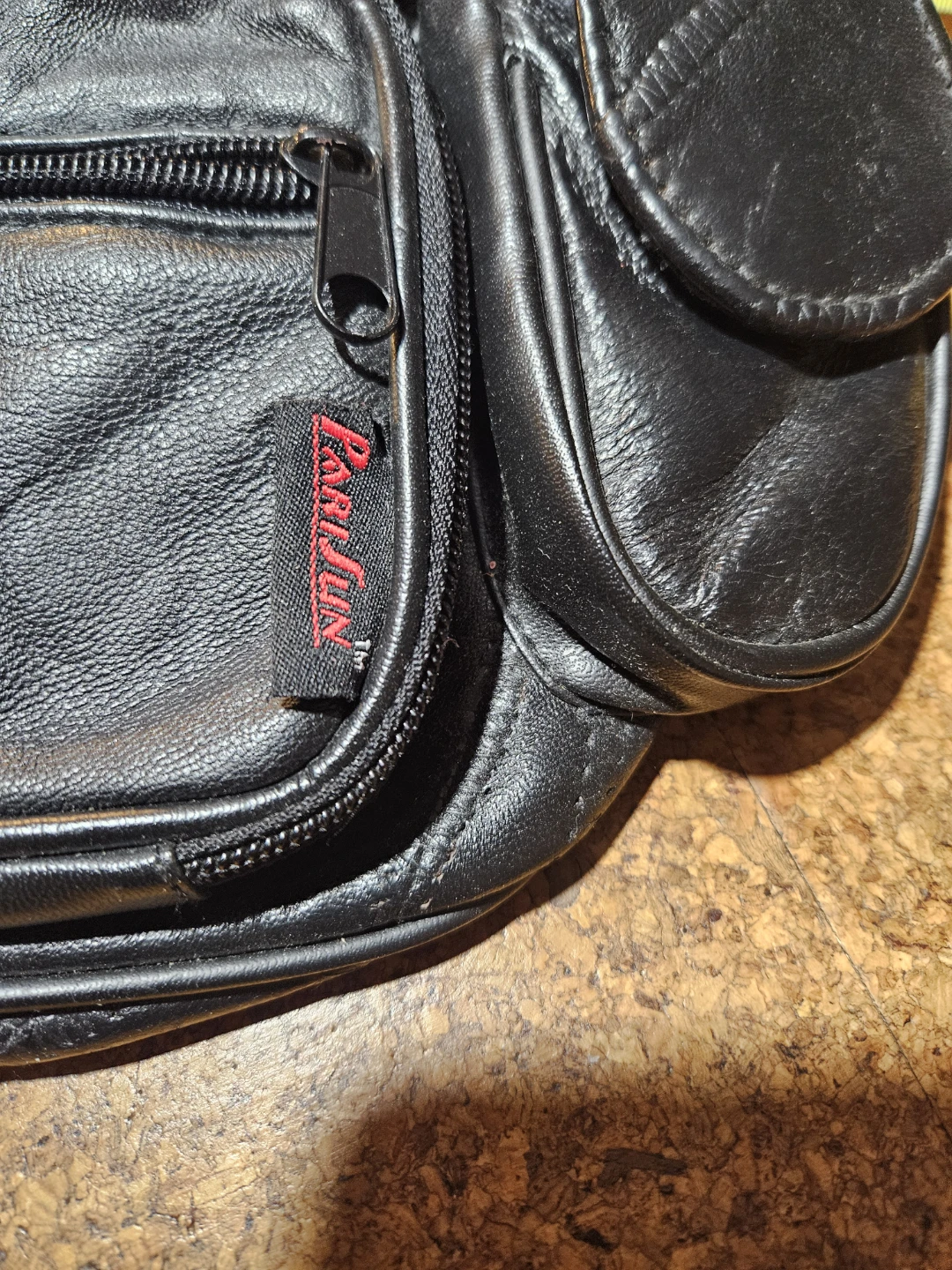 Farrimun Black Leather Fanny Pack Waist Bag - photo 2