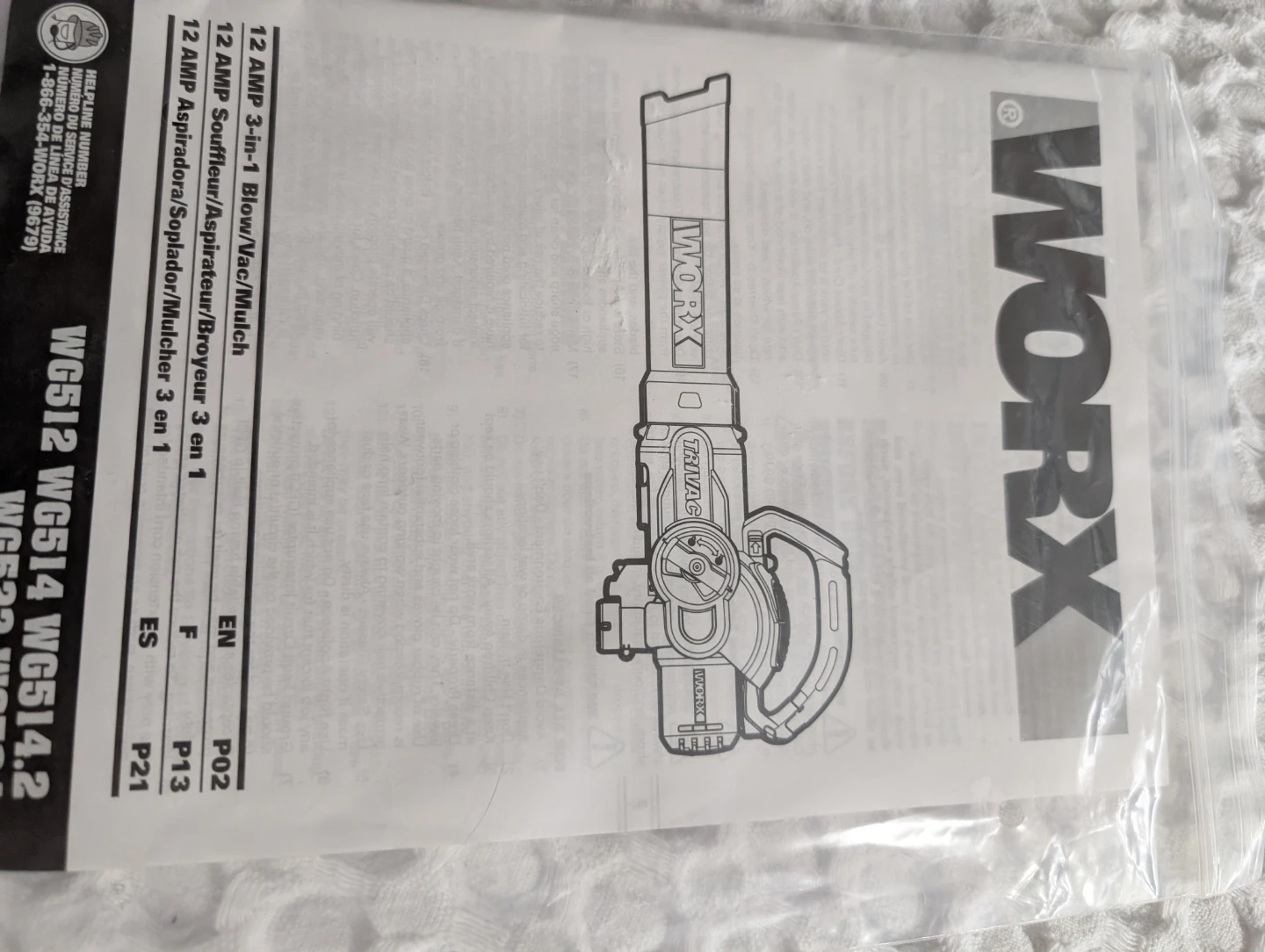 WORX WG512 12 Amp 3-in-1 Leaf Blower/Vacuum/Mulcher - photo 3