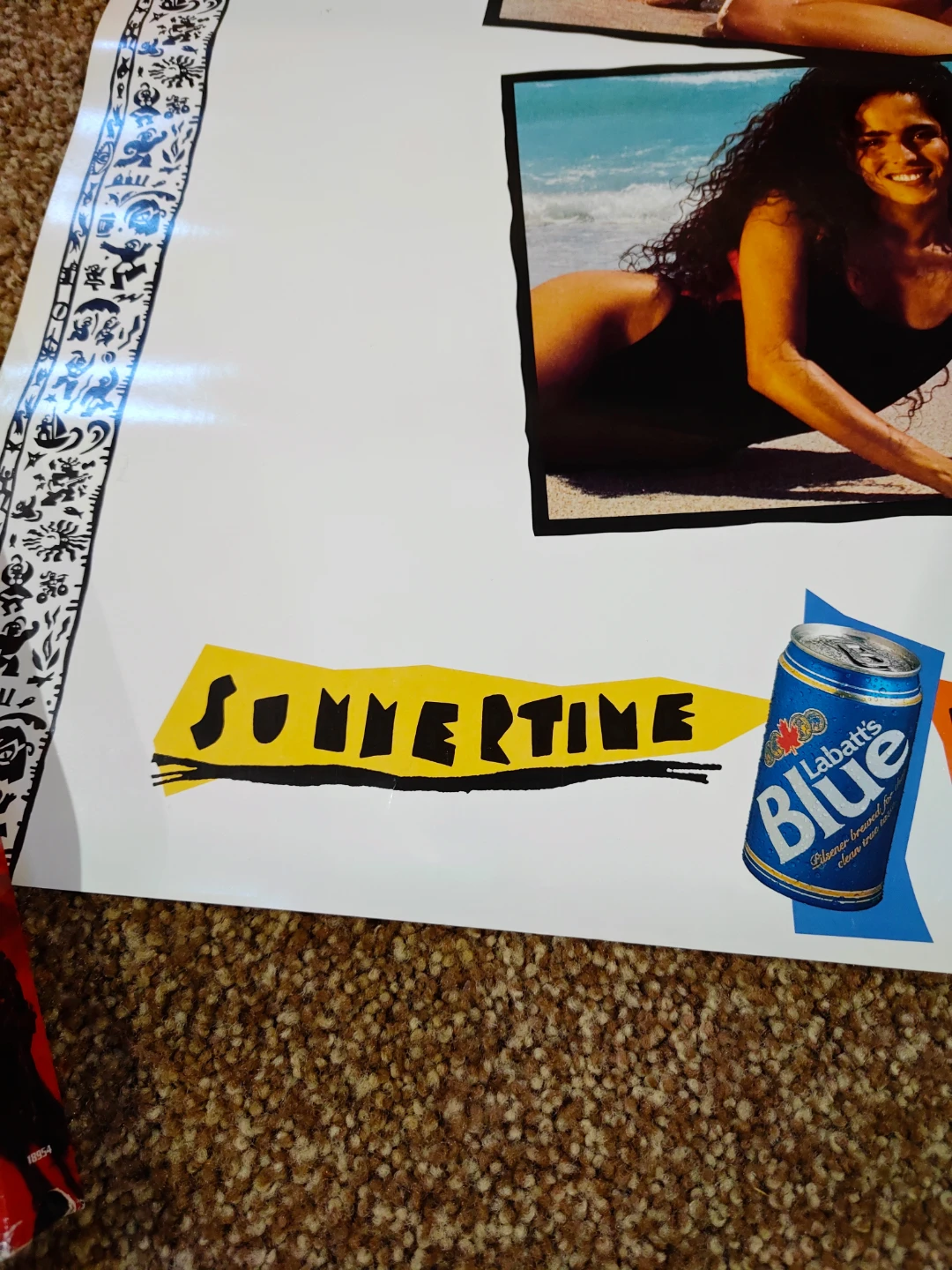 Vintage 90's Summertime Labatts Blue Promo Poster - photo 4