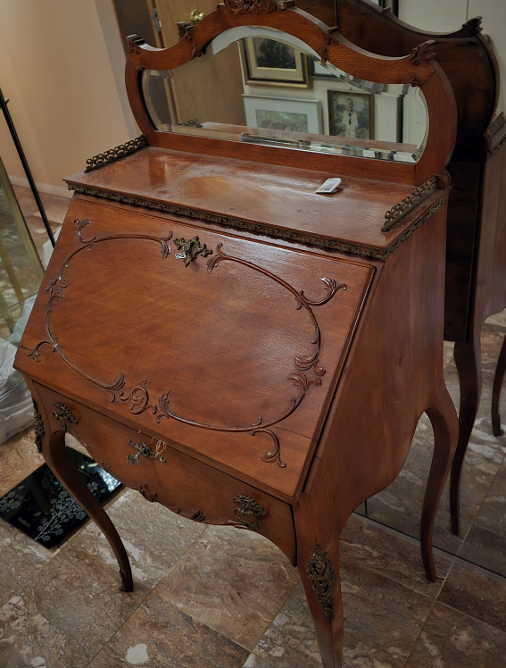 Antique Secretary Desk with Mirror