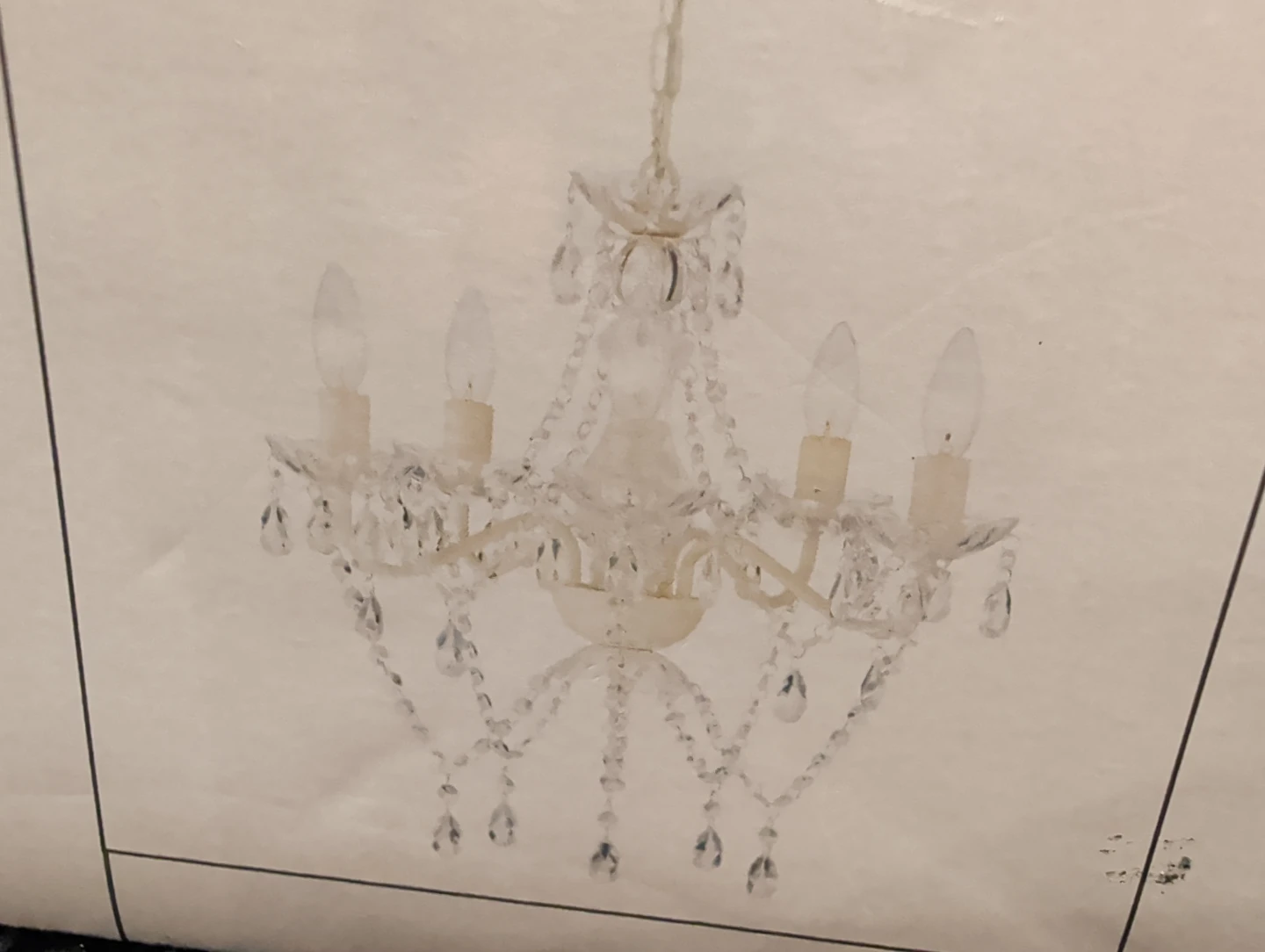 White Crystal Chandelier Light Fixture