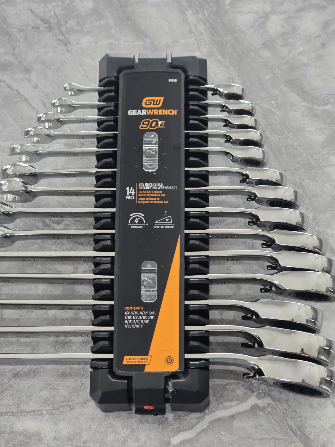 GEARWRENCH 14 Piece 90-Tooth 12 Point SAE Reversible Ratcheting - photo 3