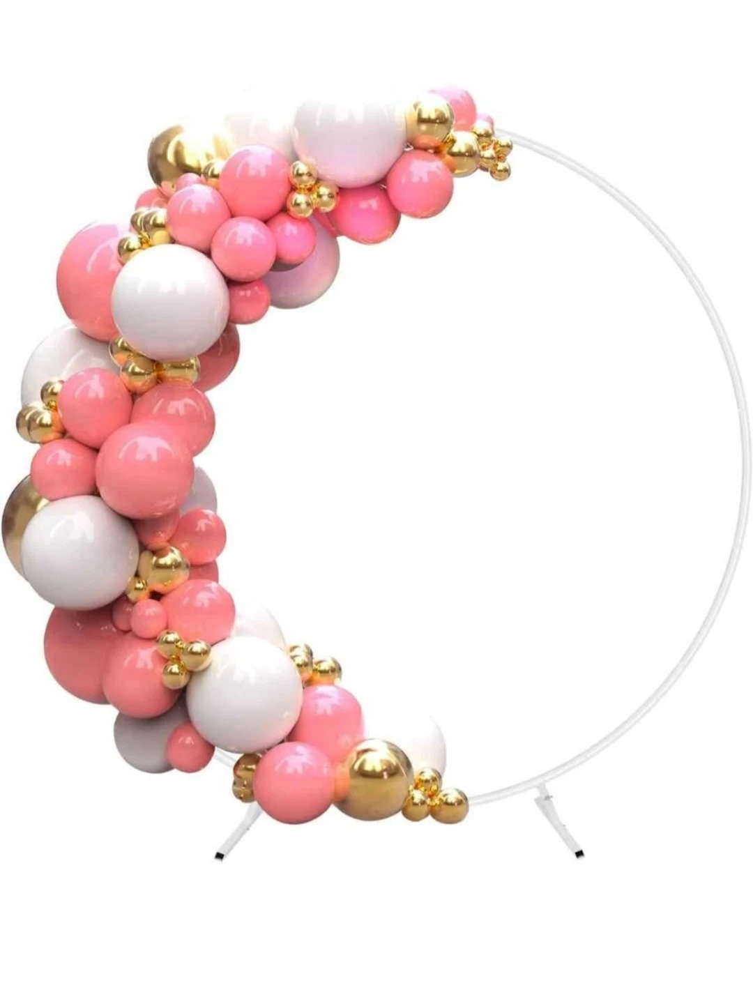 6.6ft Round Backdrop Stand, Stable Balloon Arch Stand, Metal ... - photo 5