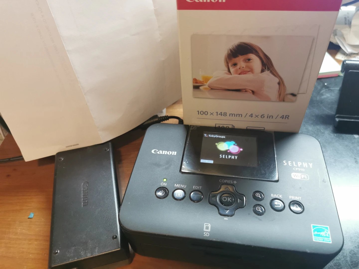 Canon SELPHY CP910 Photo Printer with Ink and Paper