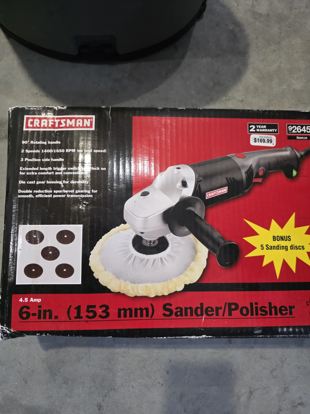 Craftsman 6-in. Sander/Polisher with 5 Sanding Discs