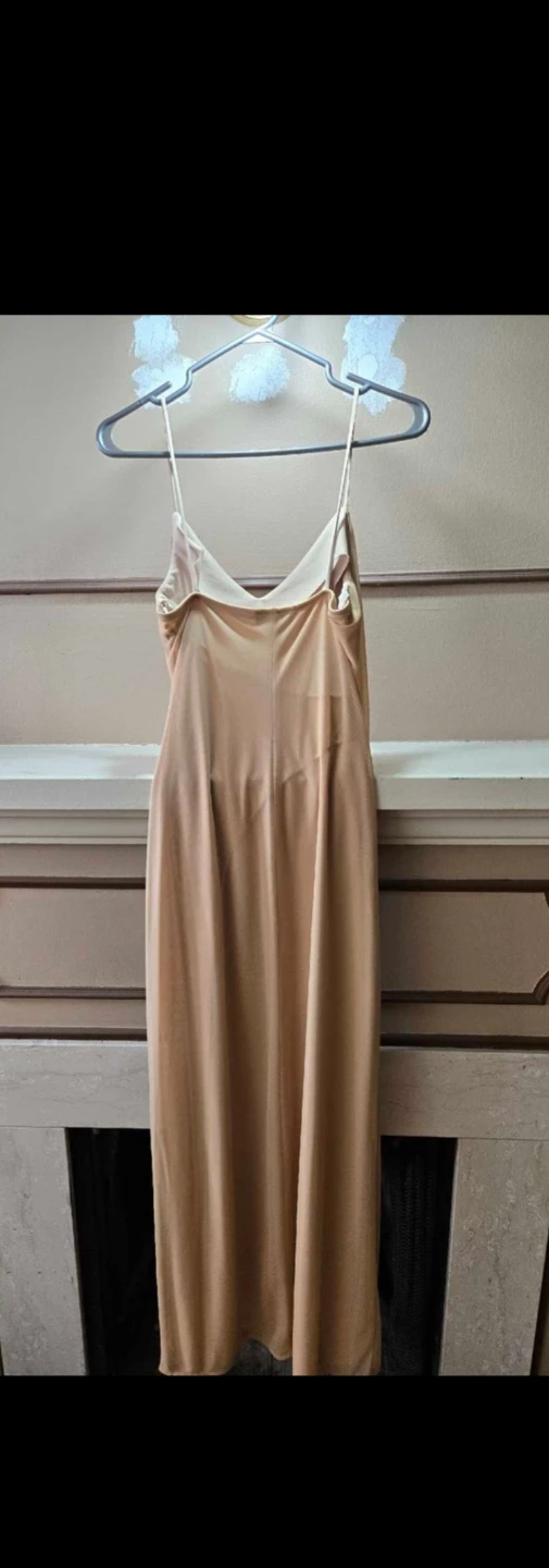 Women's Beige Draped Maxi Dress with Embellishment - photo 3
