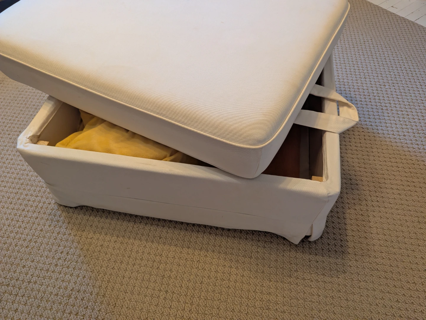 White Storage Ottoman - photo 2