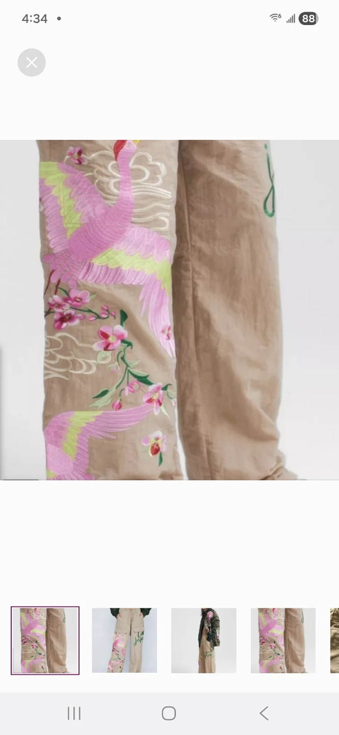 NASTY GAL Embroidered Cargo Pants