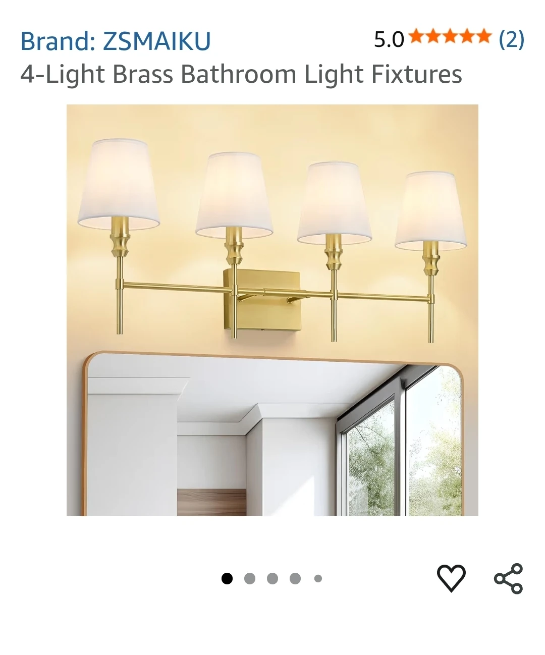 4-Light Brass Bathroom Light Fixture