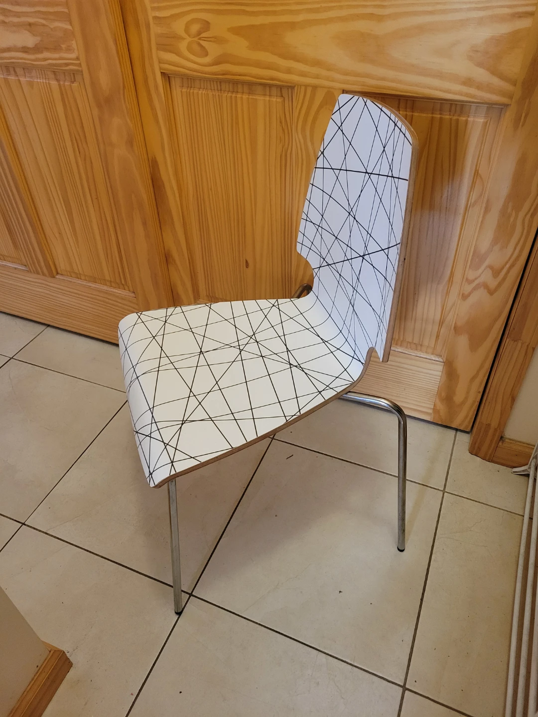 Vintage IKEA Chair with Geometric Pattern - photo 2