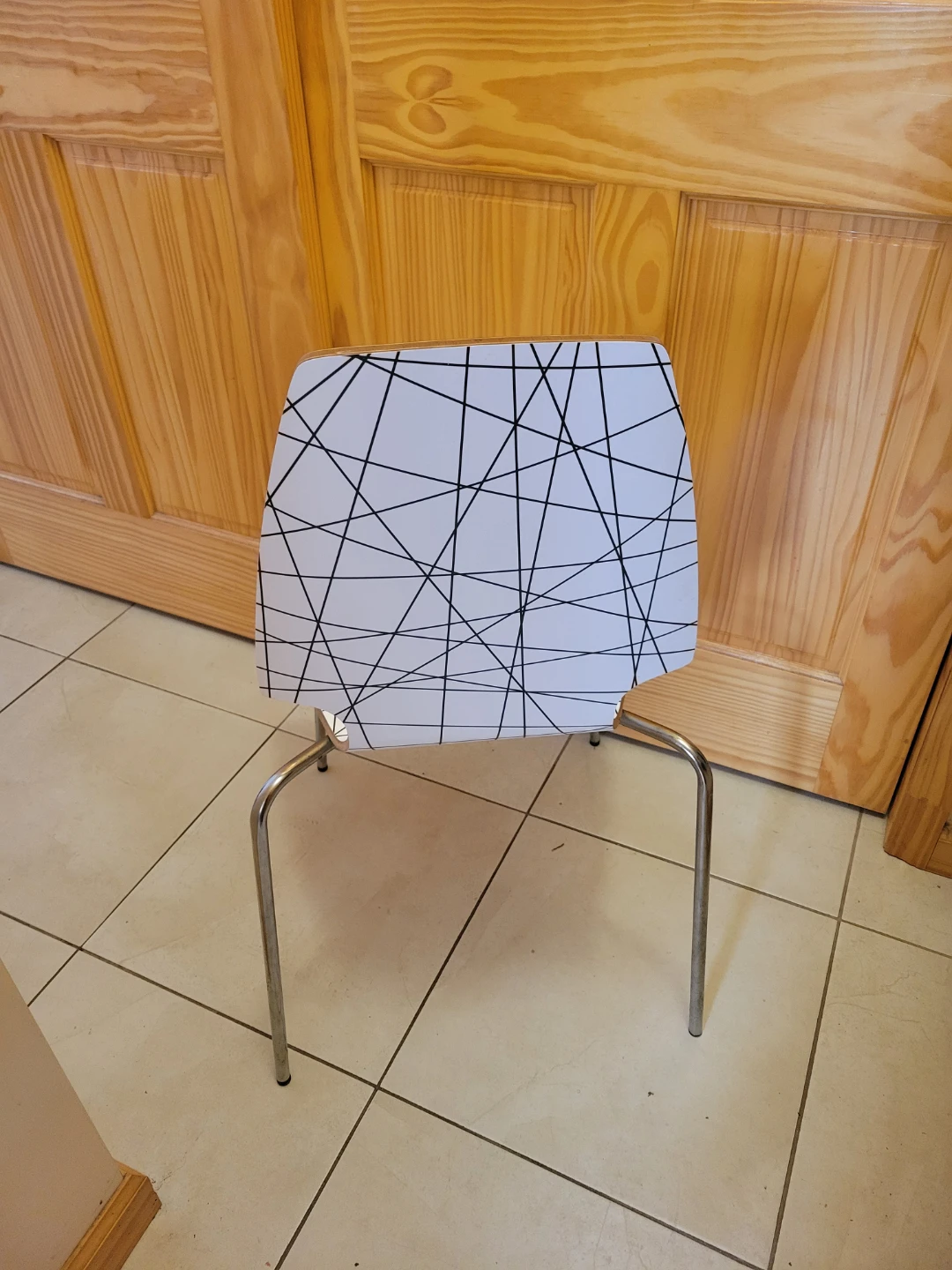 Vintage IKEA Chair with Geometric Pattern - photo 3