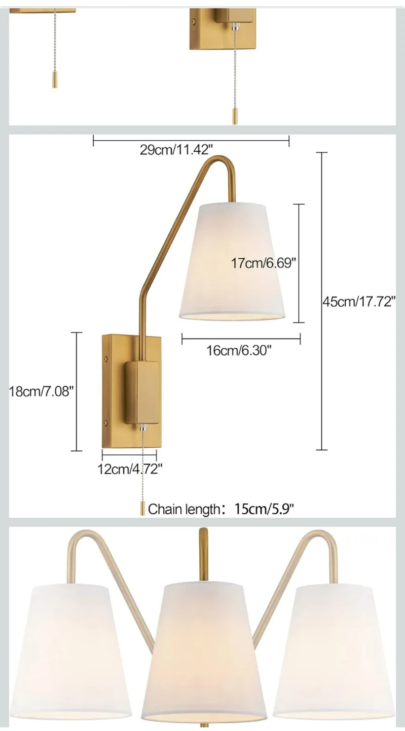 Terleenart Hardwired Swing Sconce Set of 2 - photo 4