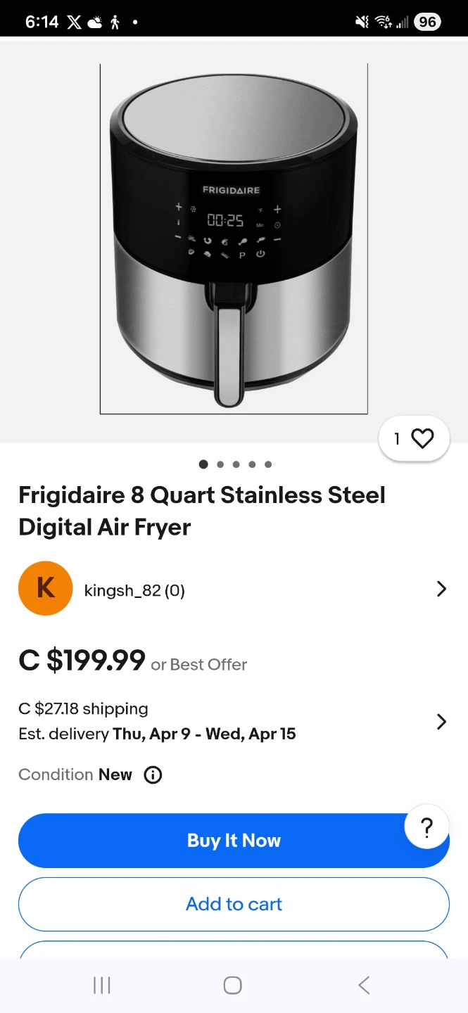 Frigidaire 8QT Digital Air Fryer - Stainless Steel - photo 3