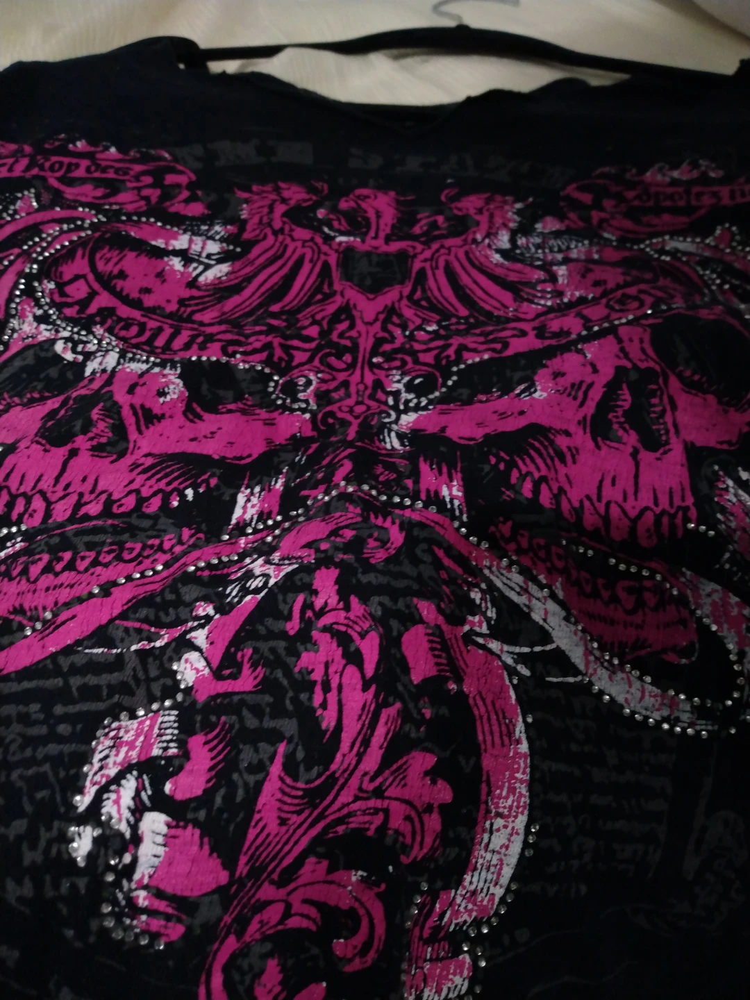 Point Zero Black T-Shirt with Pink Skull Graphic - photo 2
