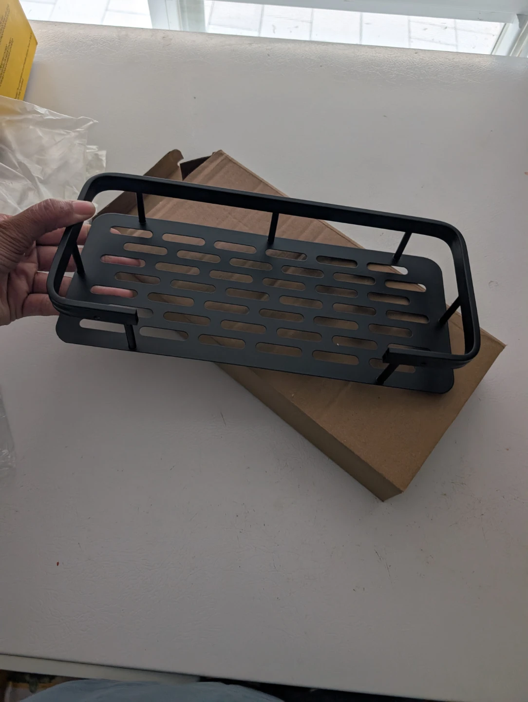 Black Metal Shower Caddy Shelf