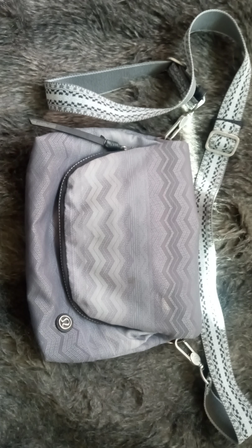 Lululemon Grey Chevron Print Crossbody Bag